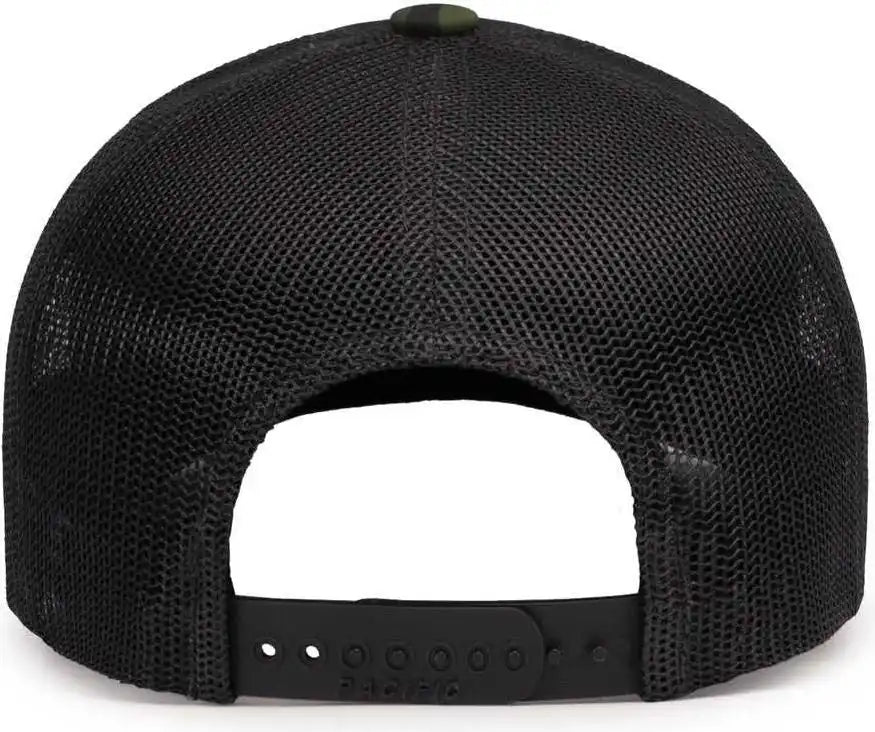 Pacific Headwear P686 Duck Camo Trucker Snapback Cap Black Lt Charcoal Woodland / 7’’ 7 7/8’’