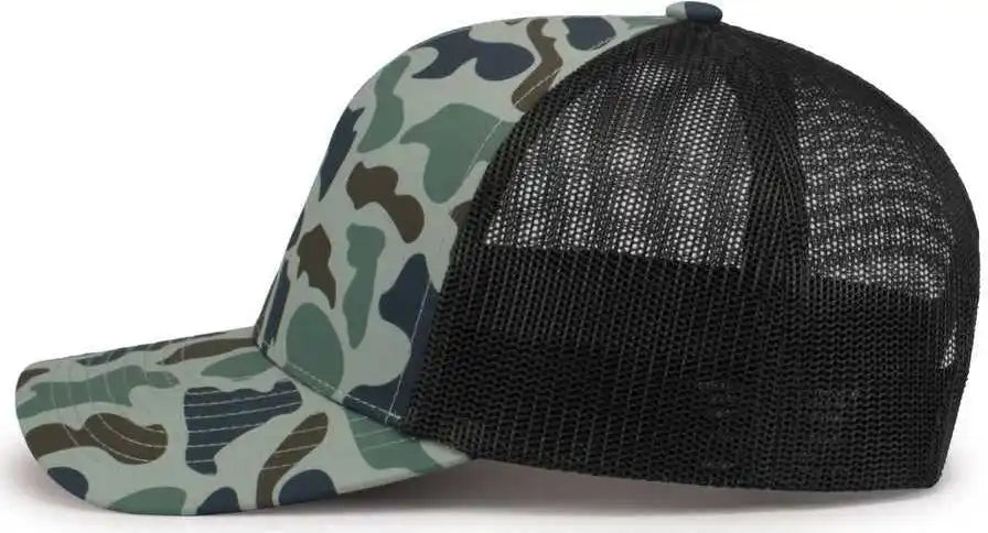 Pacific Headwear P686 Duck Camo Trucker Snapback Cap Mallard Lt Charcoal / 7’’ 7 7/8’’