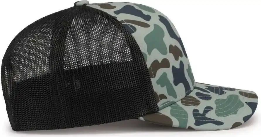 Pacific Headwear P686 Duck Camo Trucker Snapback Cap Mallard Lt Charcoal / 7’’ 7 7/8’’
