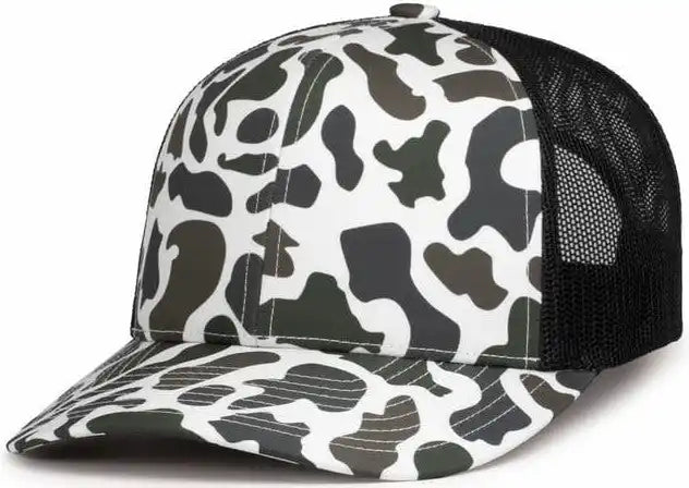 Pacific Headwear P686 Duck Camo Trucker Snapback Cap - Timberline Lt Charcoal - 7’’ - 7 7/8’’