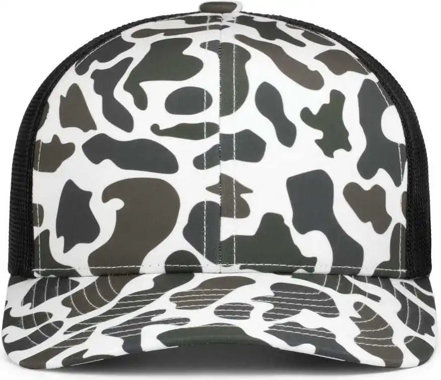 Pacific Headwear P686 Duck Camo Trucker Snapback Cap - Timberline Lt Charcoal - 7’’ - 7 7/8’’