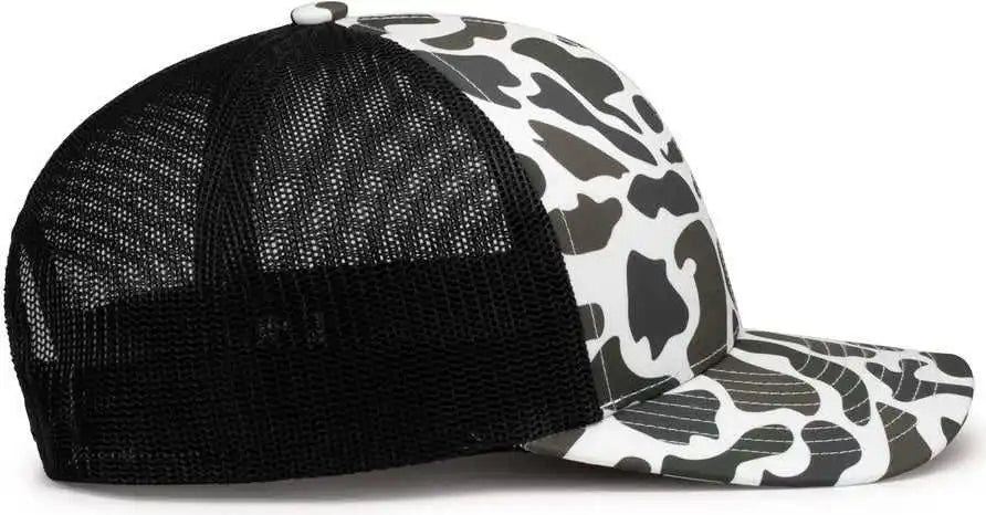 Pacific Headwear P686 Duck Camo Trucker Snapback Cap - Timberline Lt Charcoal - 7’’ - 7 7/8’’