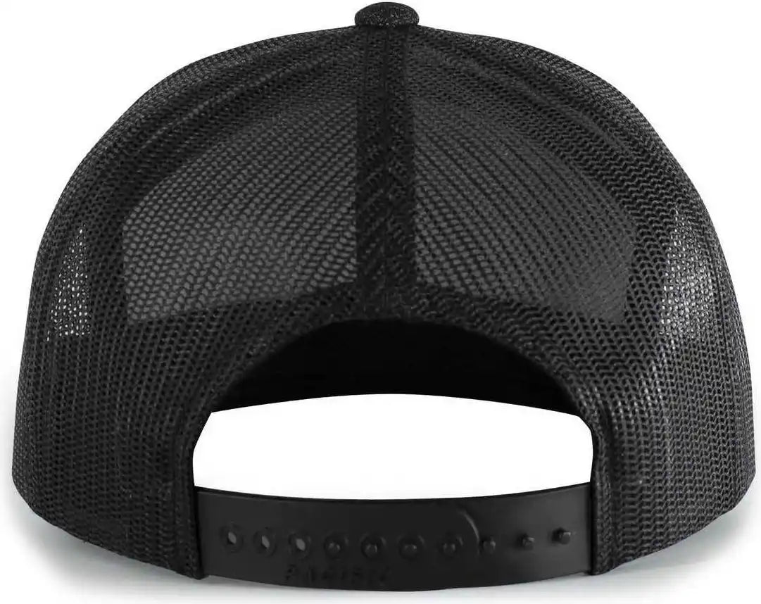 Pacific Headwear P710 Heather 6 Panel Arch Trucker Snapback Cap Black / 7’’ 7 7/8’’