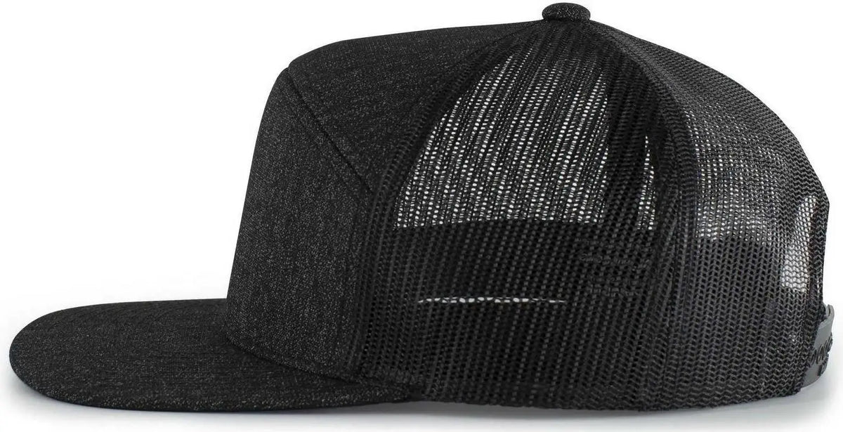 Pacific Headwear P710 Heather 6-panel Arch Trucker Snapback Cap - Black - 7’’ - 7 7/8’’