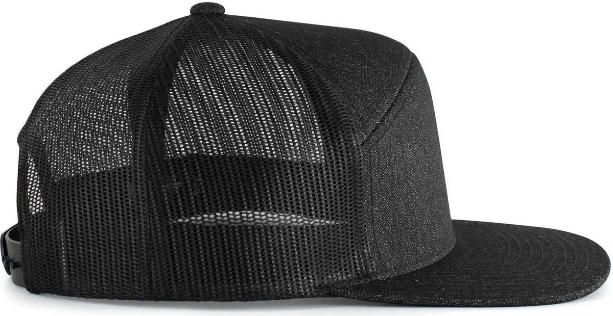 Pacific Headwear P710 Heather 6-panel Arch Trucker Snapback Cap - Black - 7’’ - 7 7/8’’