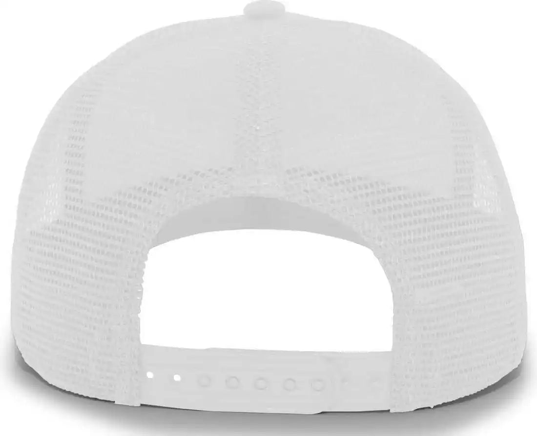 Pacific Headwear P724 5 Panel Mesh Overlay Trucker Snapback White / 7’’ 7 7/8’’