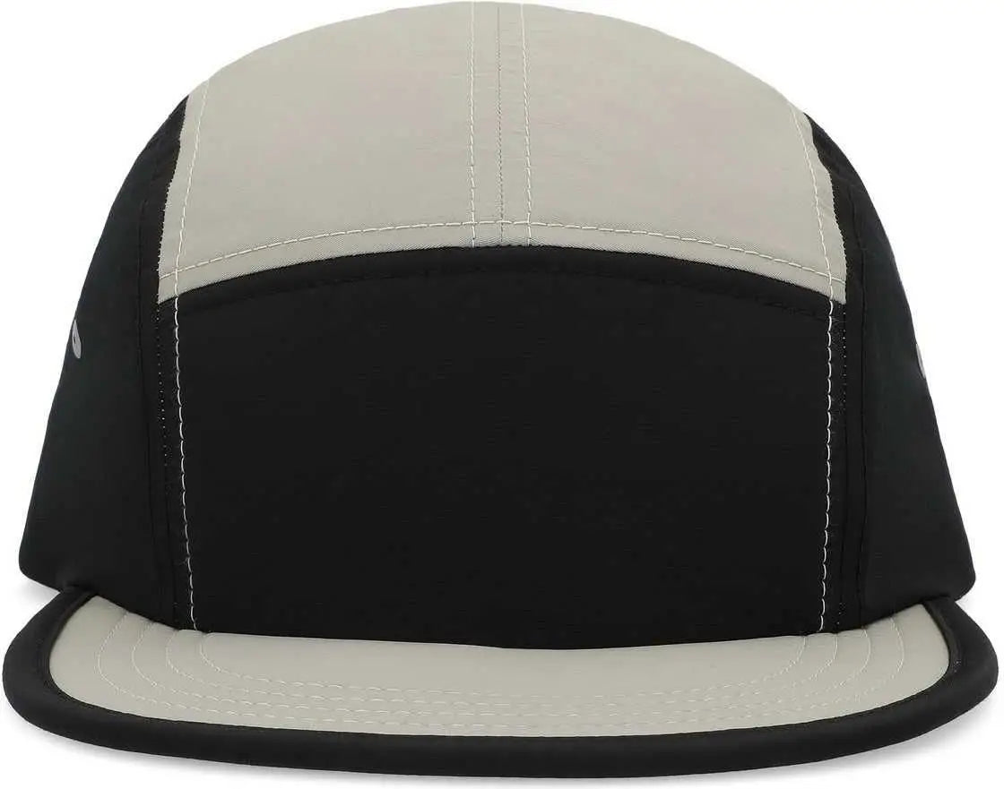 Pacific Headwear P781 Packable Camper Cap - Black Silver