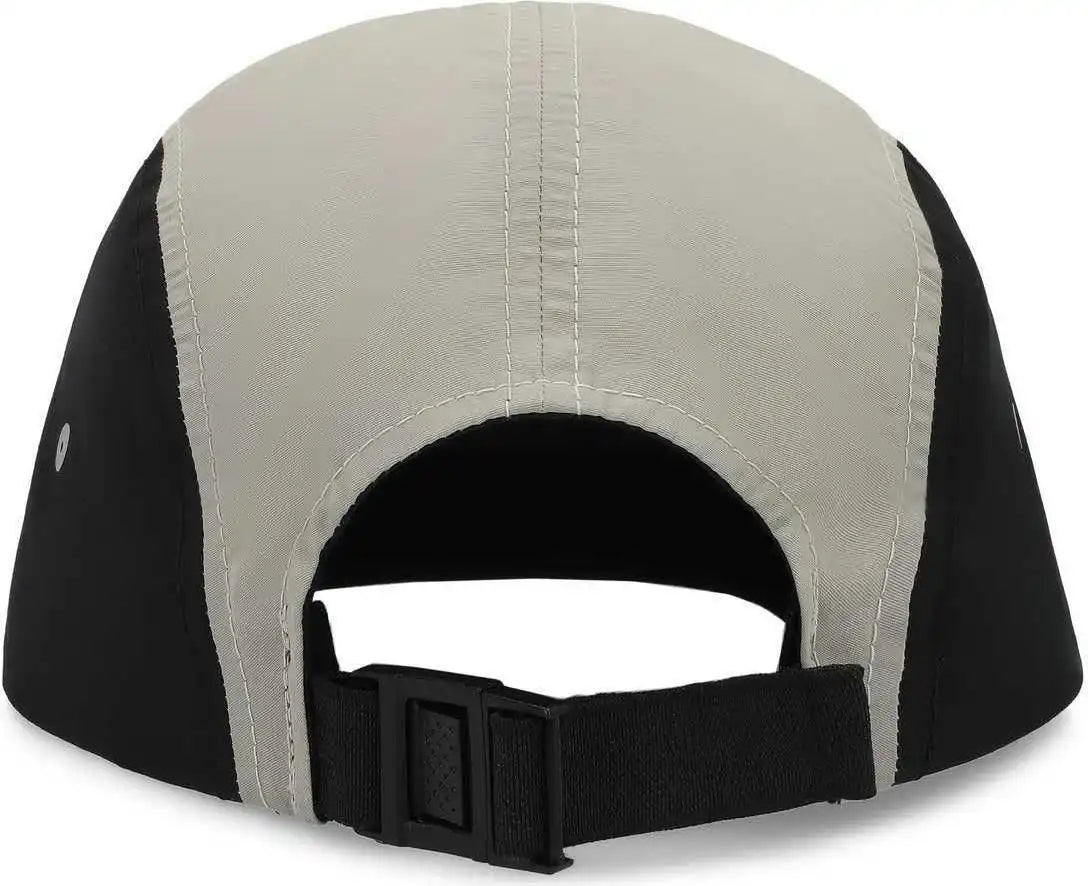 Pacific Headwear P781 Packable Camper Cap - Black Silver - Light Gray / 7’’ - 7 7/8’’