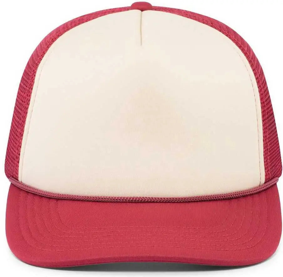 Pacific Headwear P782 Foamie Fresh Trucker Cap - Khaki Dark Red