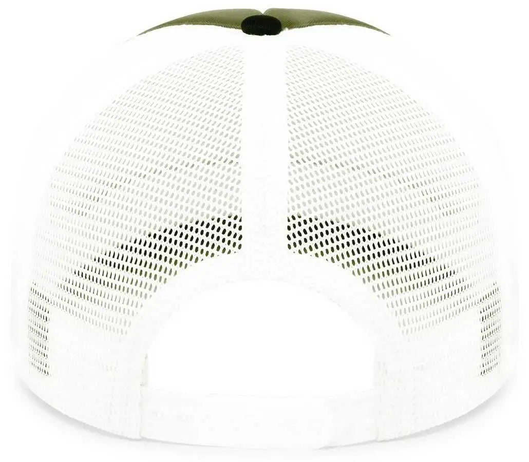 Pacific Headwear P782 Foamie Fresh Trucker Cap - Moss White Black - Olive / 7’’ - 7 7/8’’