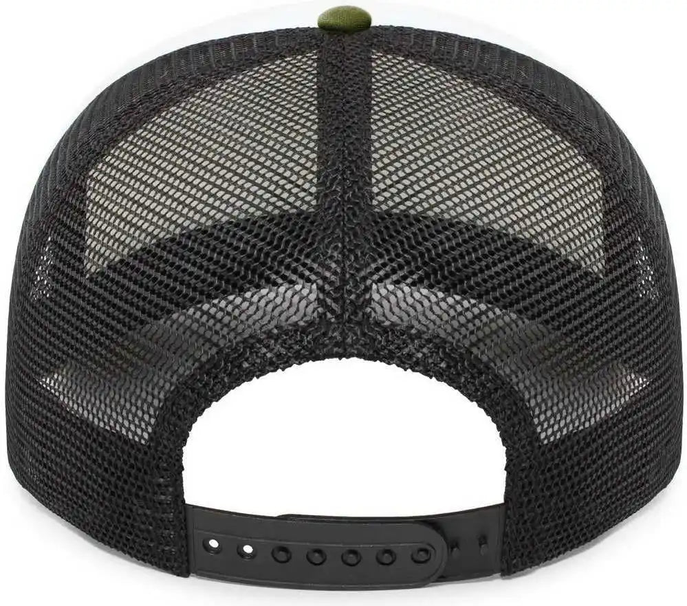 Pacific Headwear P782 Foamie Fresh Trucker Cap White Black Moss Olive / 7’’ 7 7/8’’