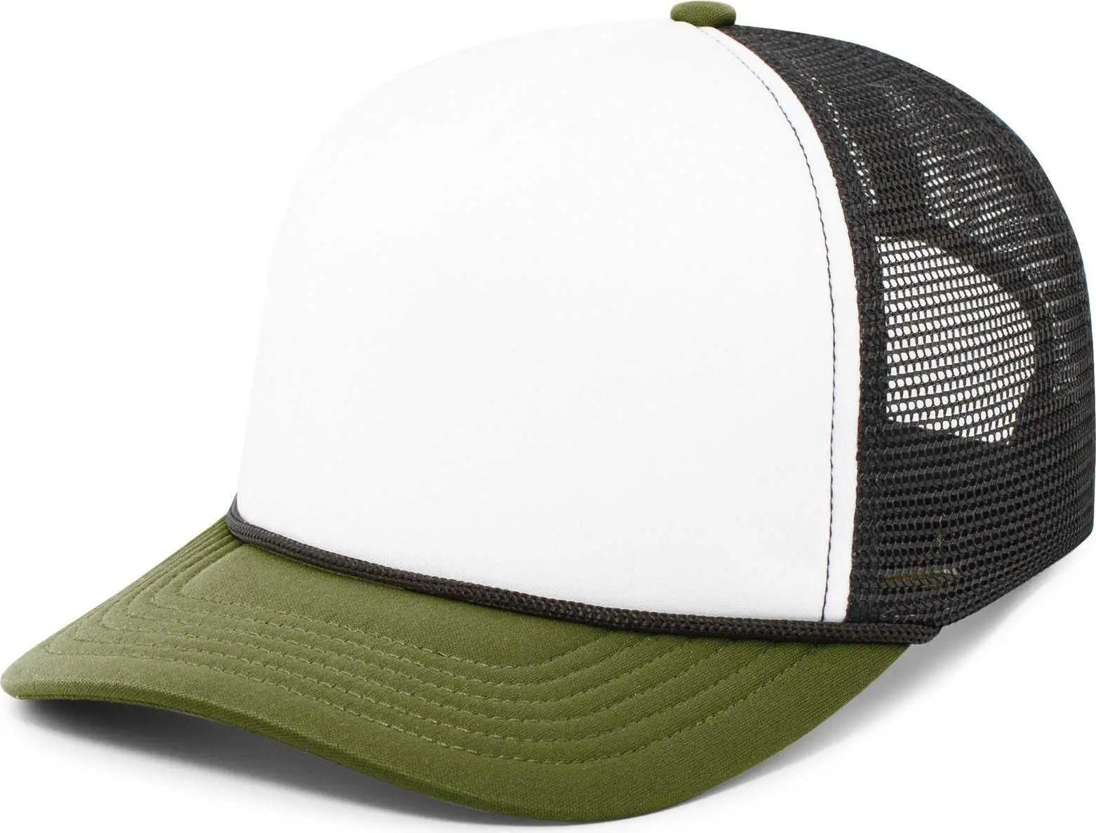 Pacific Headwear P782 Foamie Fresh Trucker Cap - White Black Moss