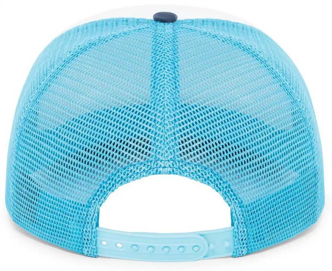 Pacific Headwear P782 Foamie Fresh Trucker Cap - White Bright Blue Navy - 7’’ - 7 7/8’’
