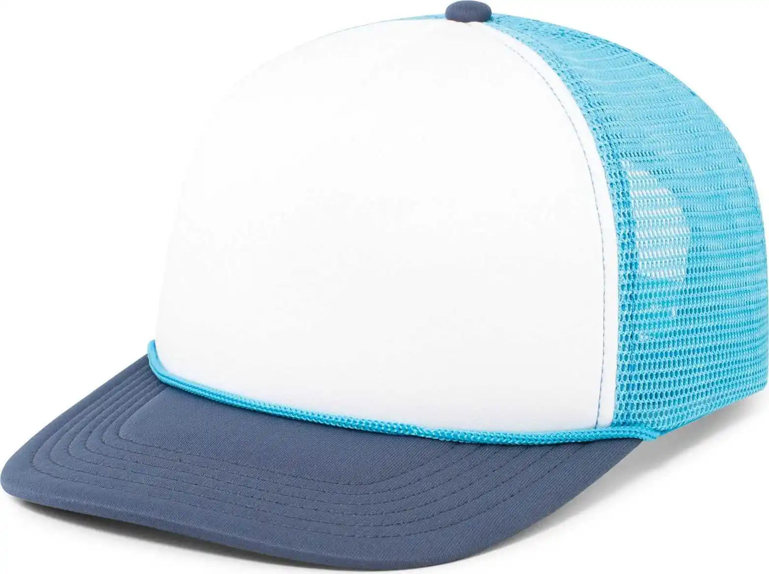 Pacific Headwear P782 Foamie Fresh Trucker Cap - White Bright Blue Navy - 7’’ - 7 7/8’’