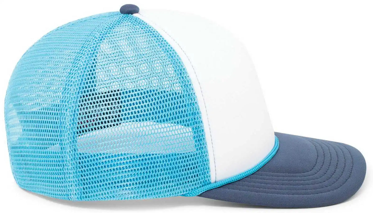Pacific Headwear P782 Foamie Fresh Trucker Cap - White Bright Blue Navy - 7’’ - 7 7/8’’