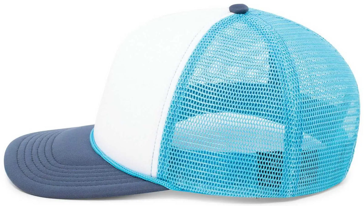 Pacific Headwear P782 Foamie Fresh Trucker Cap - White Bright Blue Navy - 7’’ - 7 7/8’’