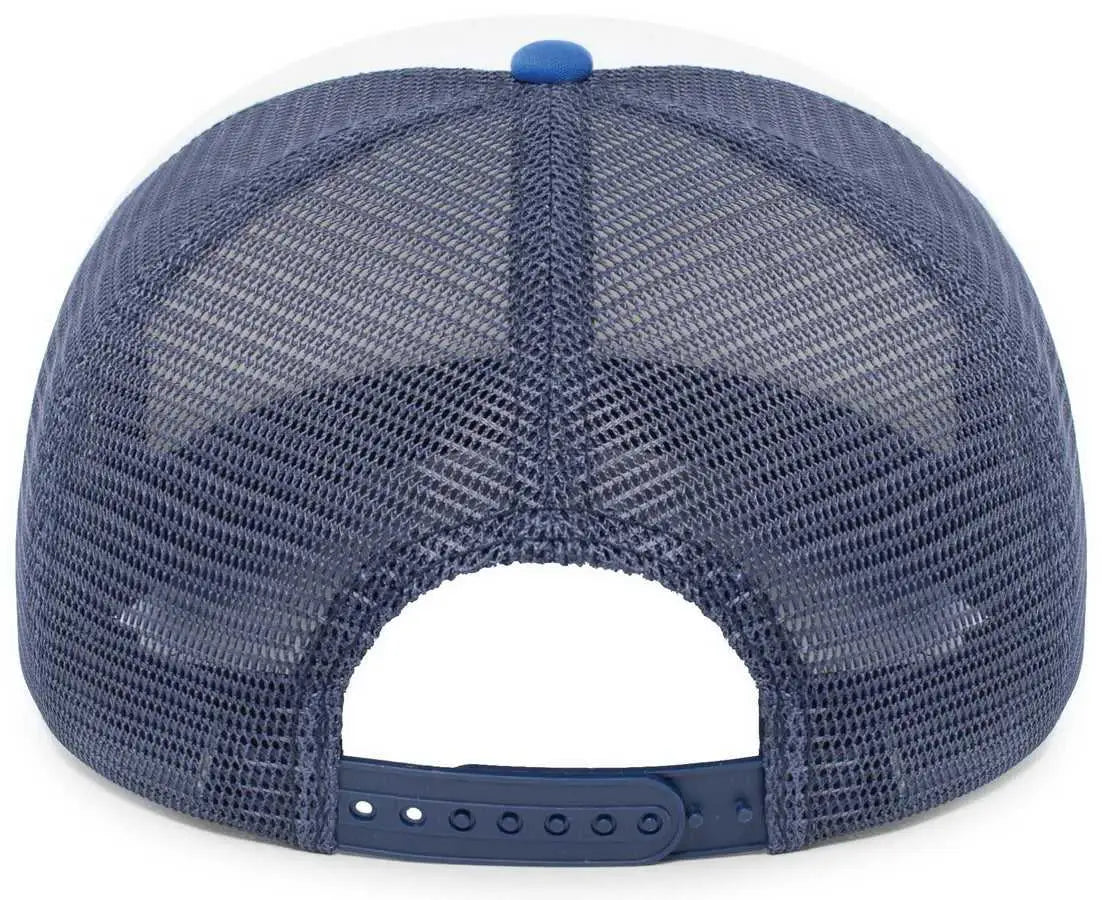 Pacific Headwear P782 Foamie Fresh Trucker Cap - White Navy Royal - 7’’ - 7 7/8’’