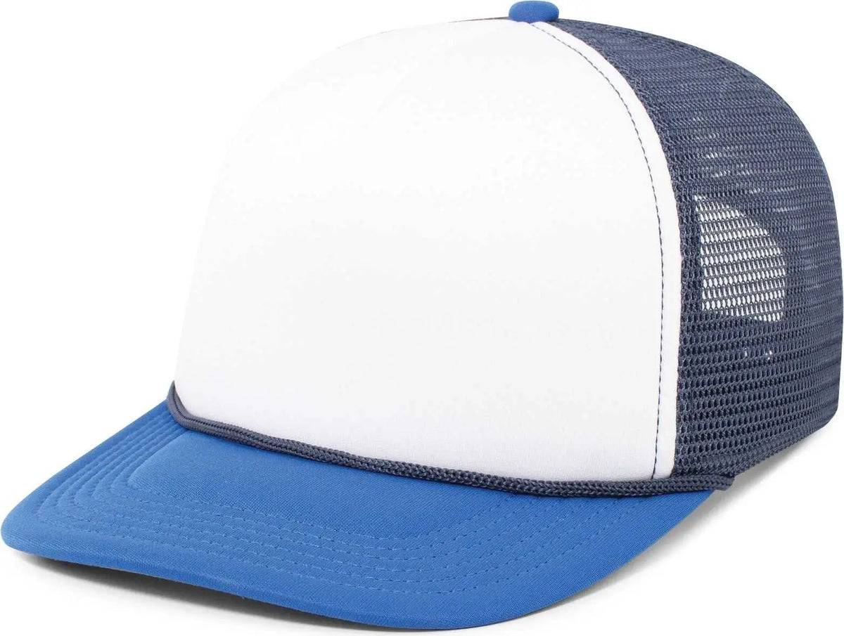 Pacific Headwear P782 Foamie Fresh Trucker Cap - White Navy Royal - 7’’ - 7 7/8’’