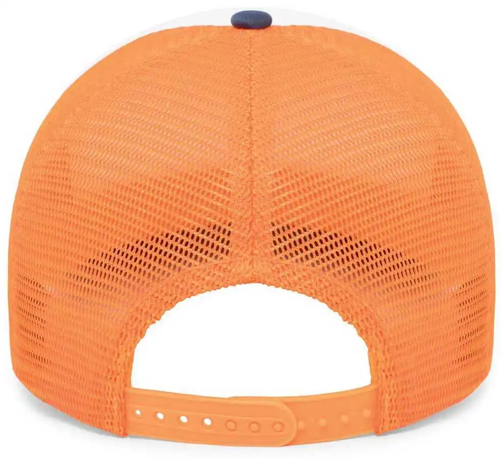 Pacific Headwear P782 Foamie Fresh Trucker Cap - White Orange Navy - 7’’ - 7 7/8’’