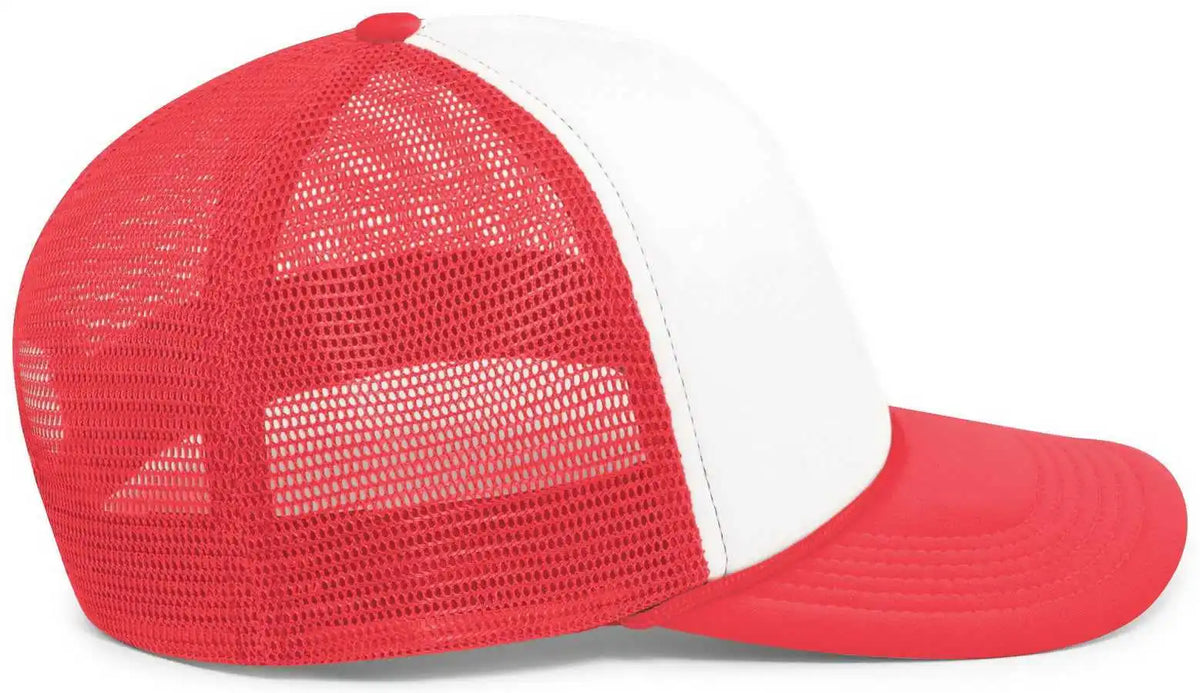 Pacific Headwear P782 Foamie Fresh Trucker Cap - White Red - 7’’ - 7 7/8’’