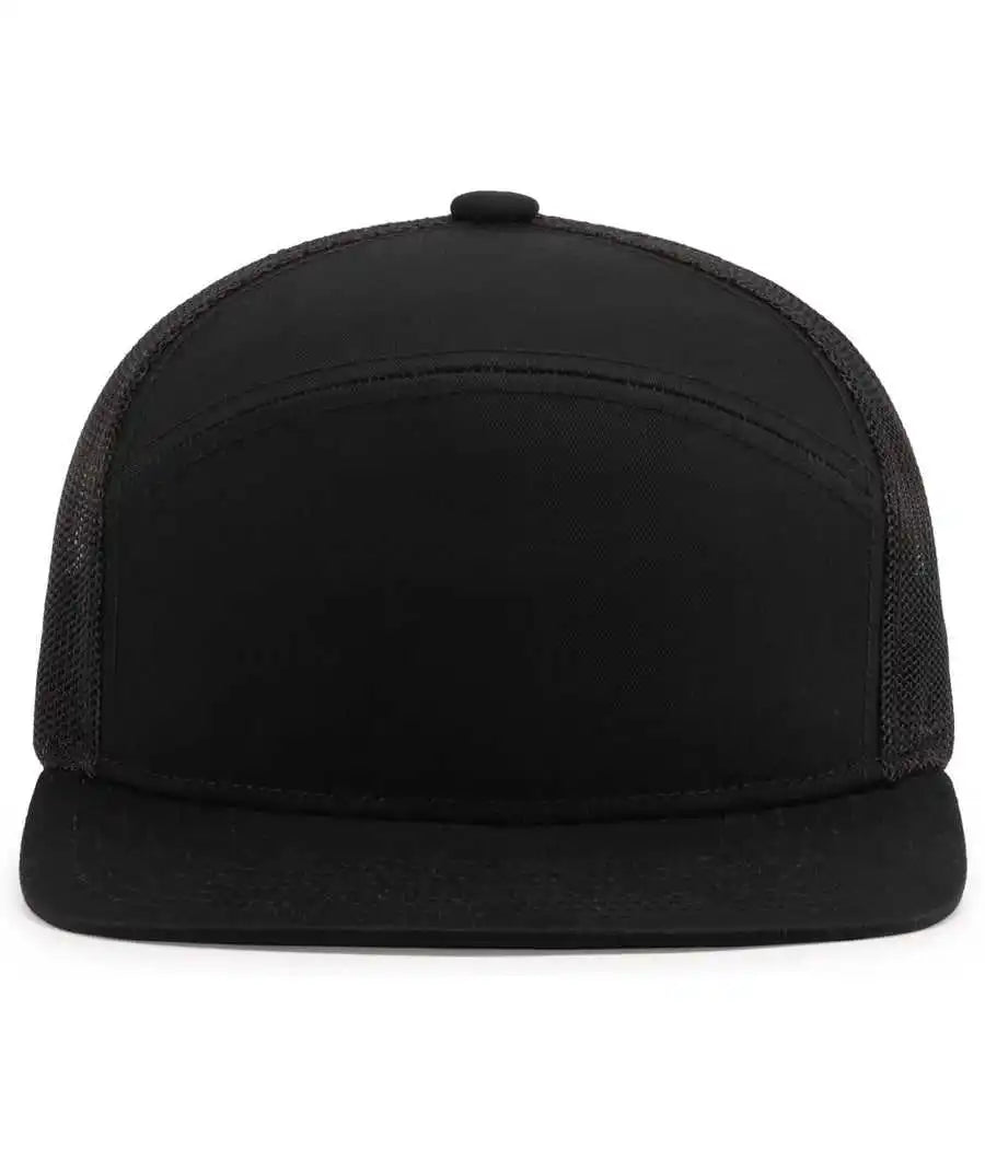 Pacific Headwear P787 6-panel Arch Trucker Snapback Cap - Black - 7’’ - 7 7/8’’