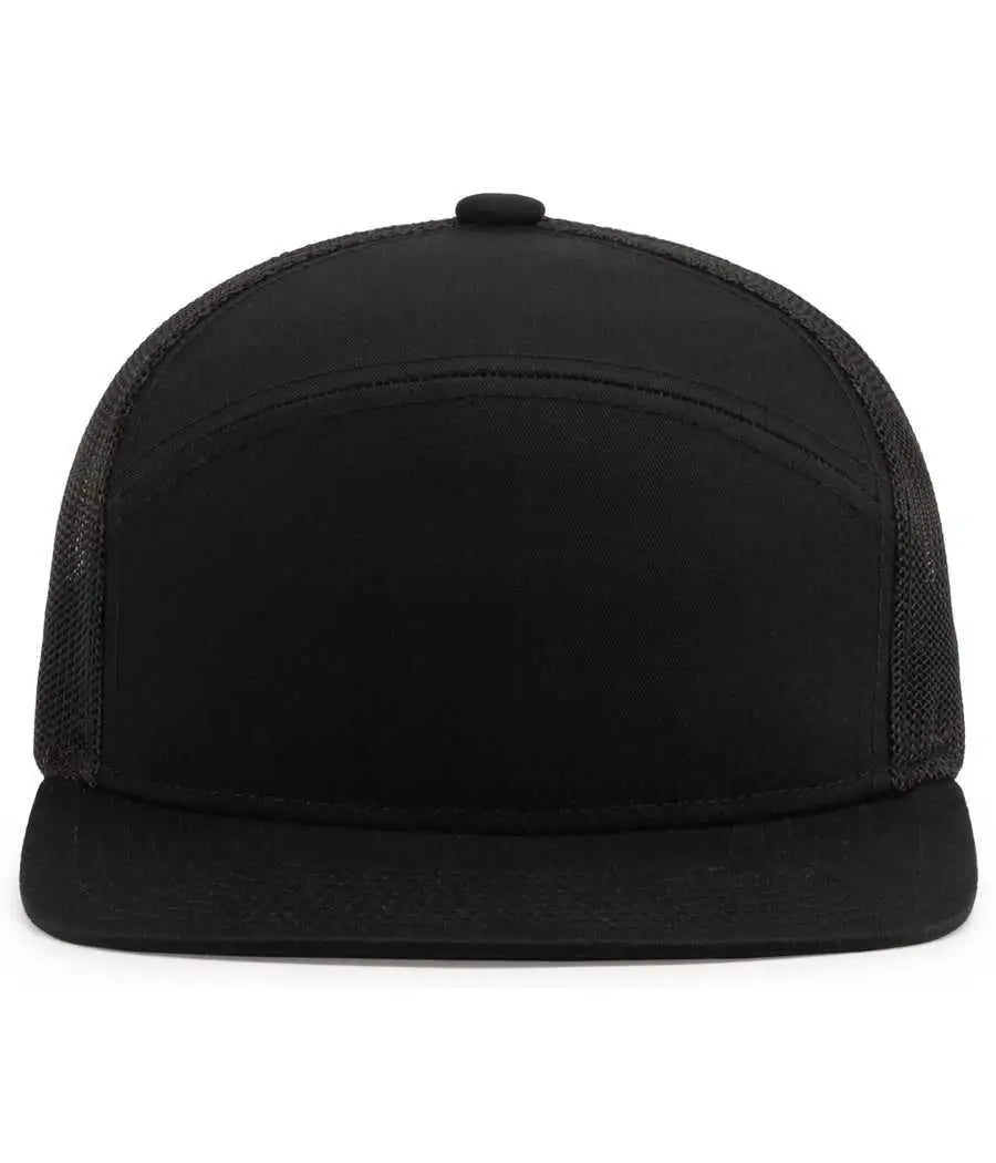 Pacific Headwear P787 6-panel Arch Trucker Snapback Cap - Black - 7’’ - 7 7/8’’