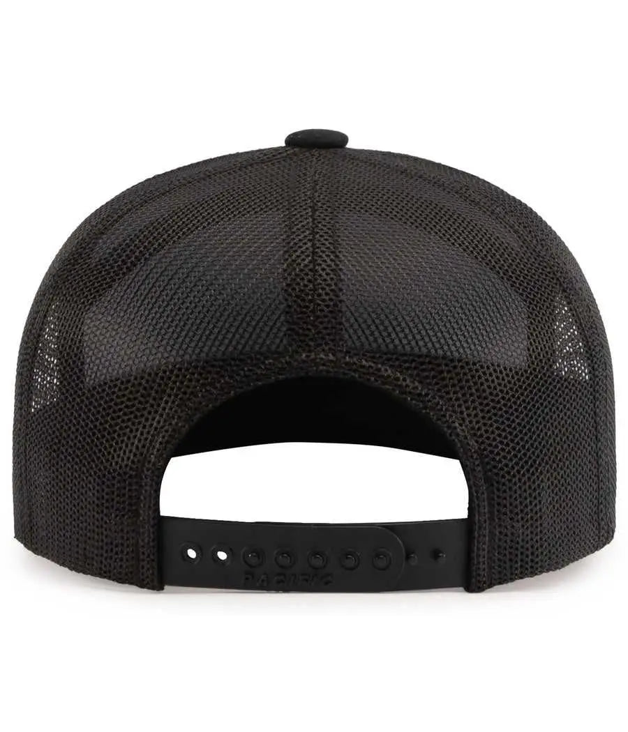 Pacific Headwear P787 6-panel Arch Trucker Snapback Cap - Black - 7’’ - 7 7/8’’