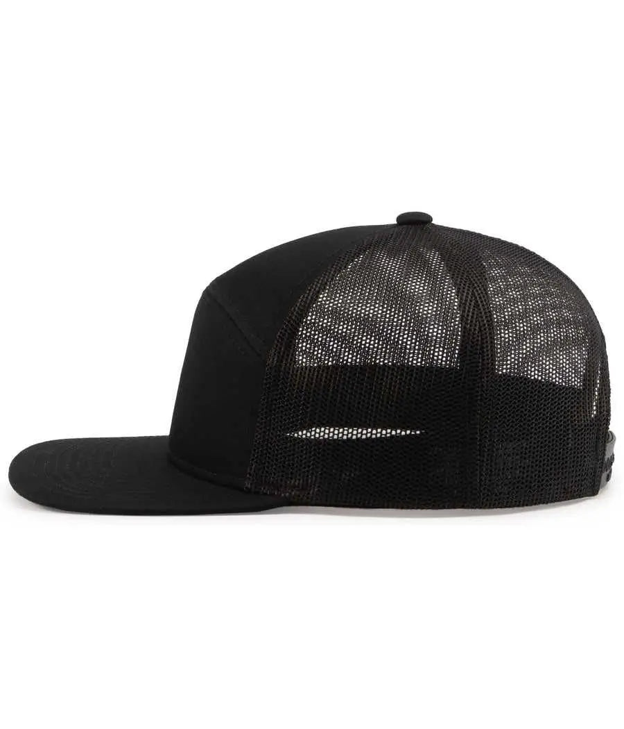 Pacific Headwear P787 6-panel Arch Trucker Snapback Cap - Black - 7’’ - 7 7/8’’