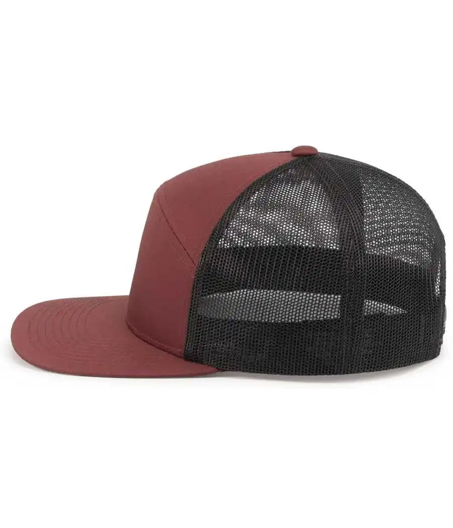 Pacific Headwear P787 6-panel Arch Trucker Snapback Cap - Brick Lt Charcoal - 7’’ - 7 7/8’’