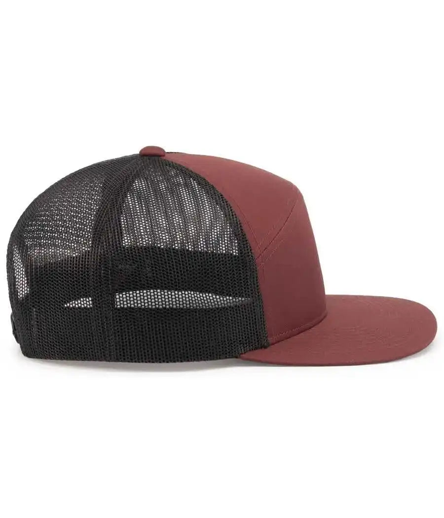 Pacific Headwear P787 6-panel Arch Trucker Snapback Cap - Brick Lt Charcoal - 7’’ - 7 7/8’’