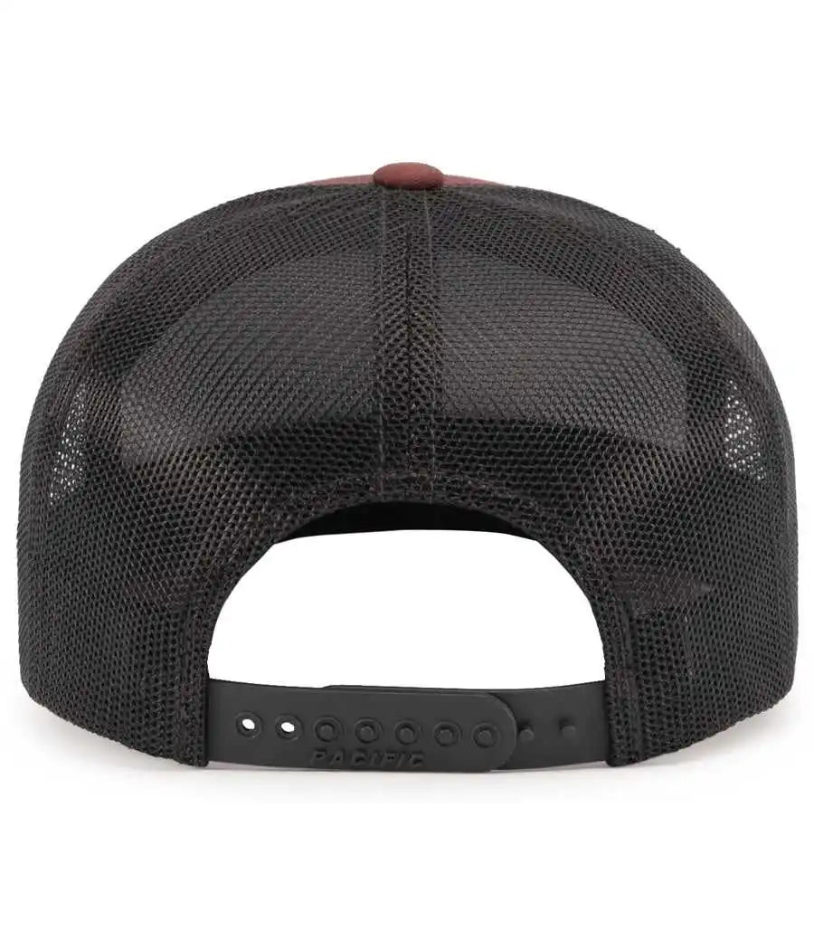 Pacific Headwear P787 6-panel Arch Trucker Snapback Cap - Brick Lt Charcoal - 7’’ - 7 7/8’’