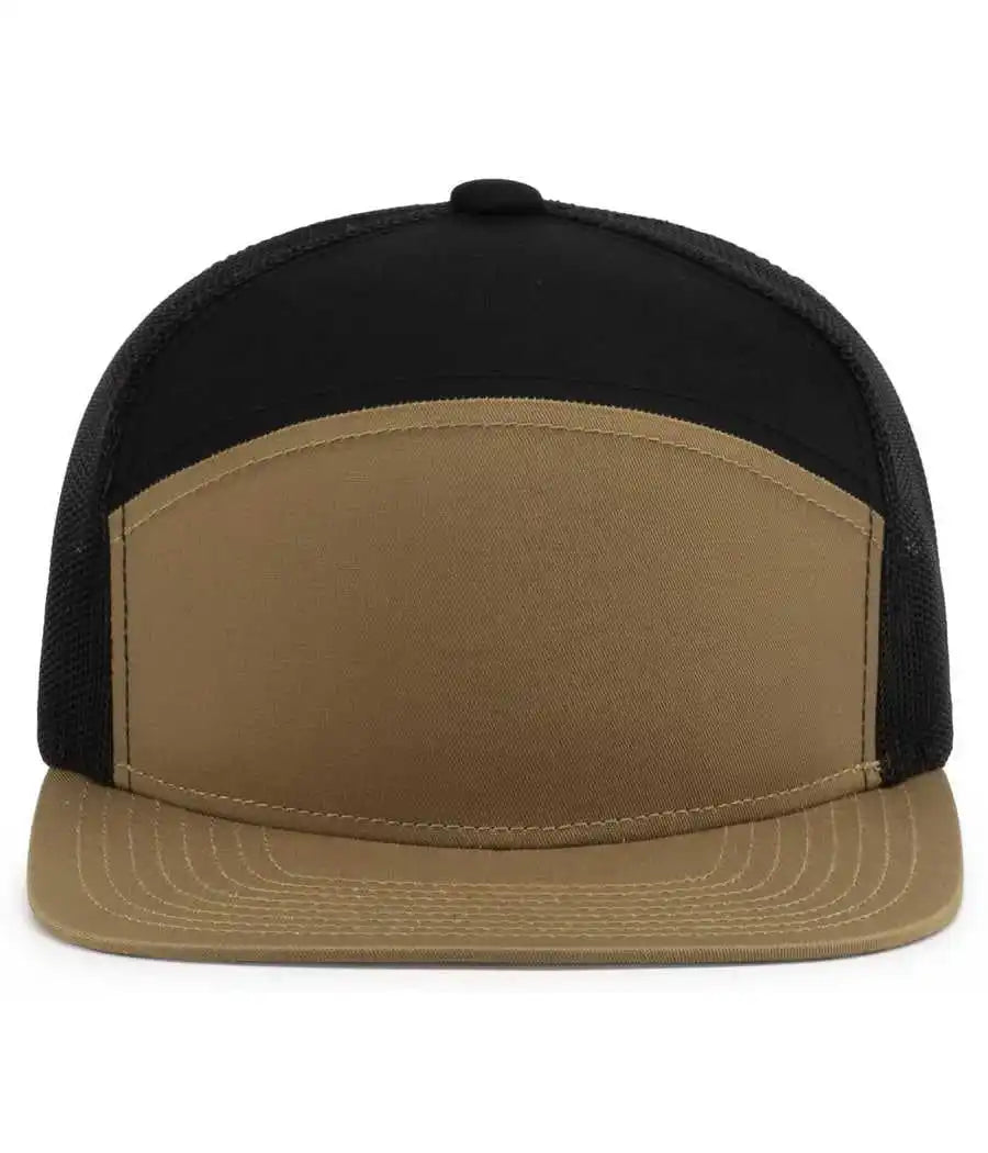 Pacific Headwear P787 6-panel Arch Trucker Snapback Cap - Buck Black - 7’’ - 7 7/8’’