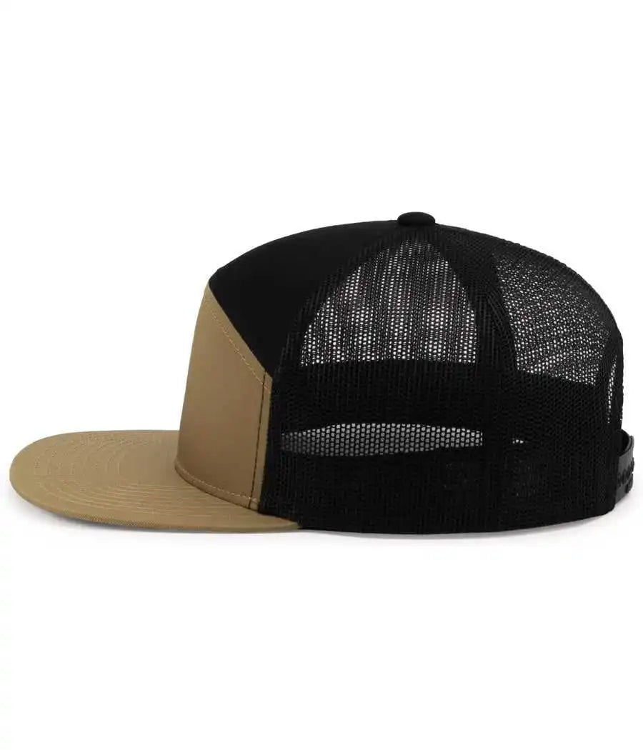 Pacific Headwear P787 6-panel Arch Trucker Snapback Cap - Buck Black - 7’’ - 7 7/8’’