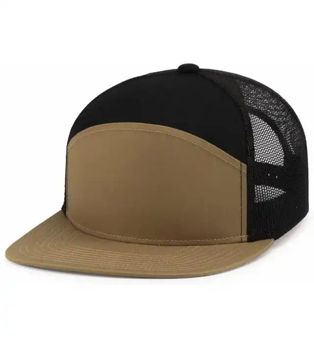 Pacific Headwear P787 6-panel Arch Trucker Snapback Cap - Buck Black - 7’’ - 7 7/8’’