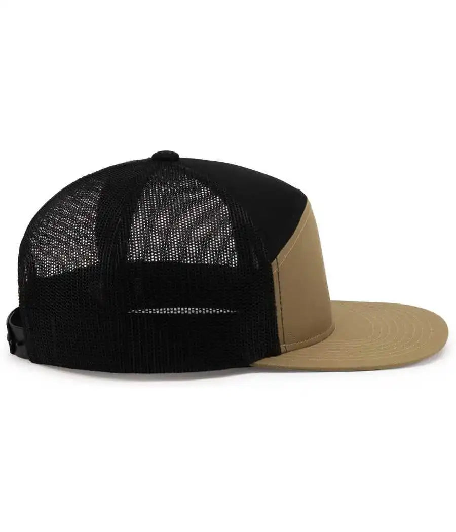 Pacific Headwear P787 6-panel Arch Trucker Snapback Cap - Buck Black - 7’’ - 7 7/8’’