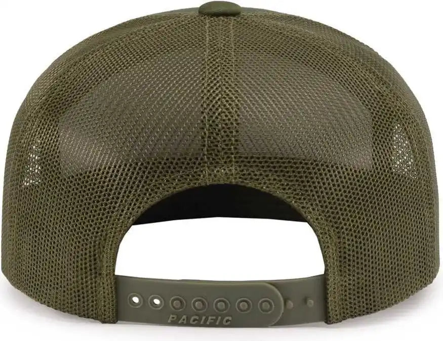 Pacific Headwear P787 6 Panel Arch Trucker Snapback Cap Khaki Moss / 7’’ 7 7/8’’