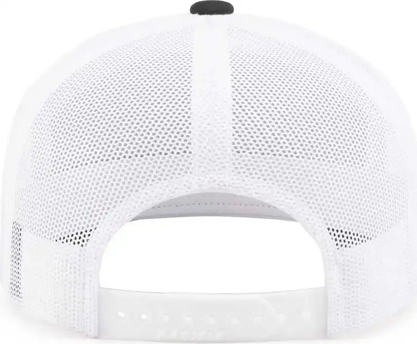 Pacific Headwear P787 6 Panel Arch Trucker Snapback Cap Navy White / 7’’ 7 7/8’’