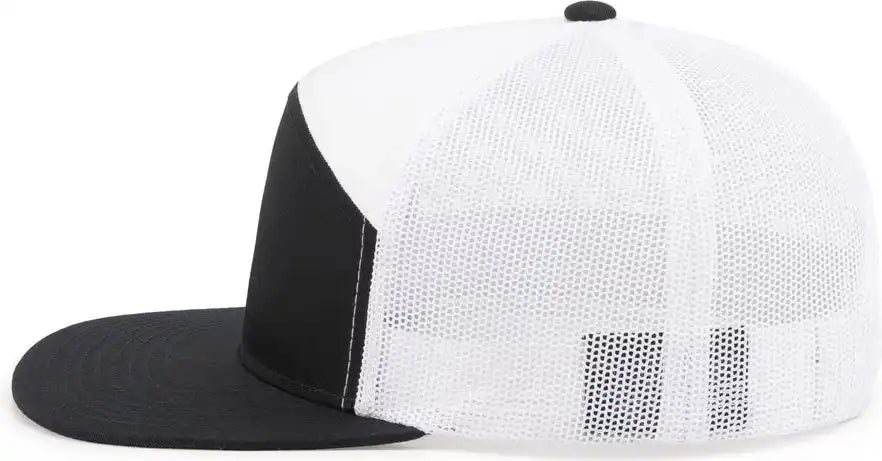 Pacific Headwear P787 6 Panel Arch Trucker Snapback Cap Navy White / 7’’ 7 7/8’’