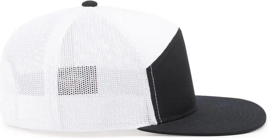 Pacific Headwear P787 6 Panel Arch Trucker Snapback Cap Navy White / 7’’ 7 7/8’’