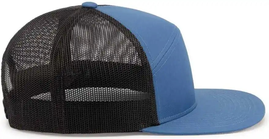 Pacific Headwear P787 6-panel Arch Trucker Snapback Cap - Ocean Blue Lt Charcoal - 7’’ - 7 7/8’’
