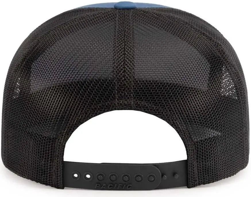 Pacific Headwear P787 6-panel Arch Trucker Snapback Cap - Ocean Blue Lt Charcoal - 7’’ - 7 7/8’’