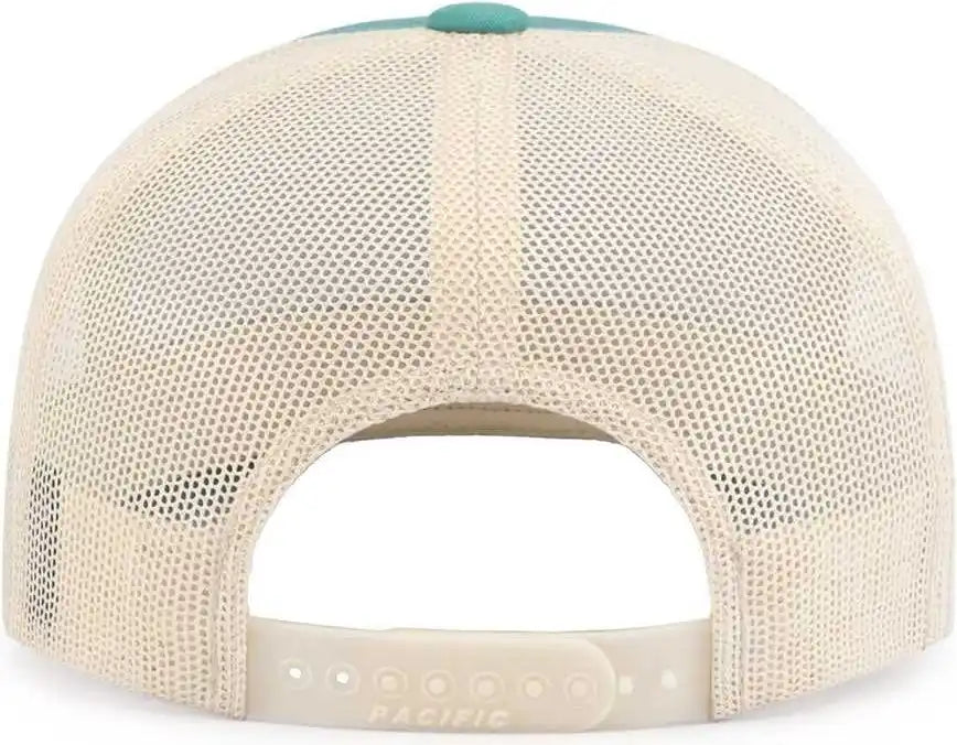 Pacific Headwear P787 6-panel Arch Trucker Snapback Cap - Teal Beige - 7’’ - 7 7/8’’