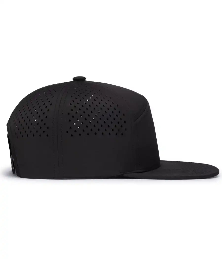 Pacific Headwear P788 Perforated 6 Panel Arch Cap Black / 7’’ 7 7/8’’