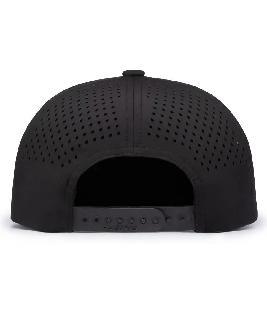 Pacific Headwear P788 Perforated 6-panel Arch Cap - Black - 7’’ - 7 7/8’’