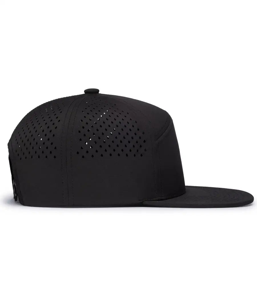 Pacific Headwear P788 Perforated 6-panel Arch Cap - Black - 7’’ - 7 7/8’’