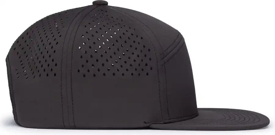 Pacific Headwear P788 Perforated 6 Panel Arch Cap Charcoal / 7’’ 7 7/8’’
