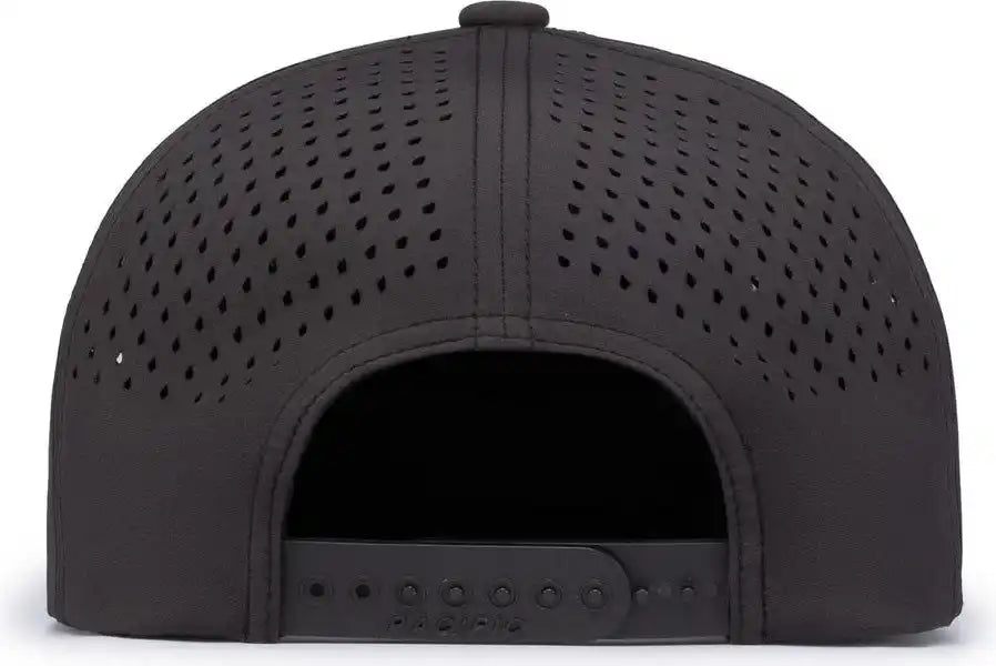 Pacific Headwear P788 Perforated 6 Panel Arch Cap Charcoal / 7’’ 7 7/8’’