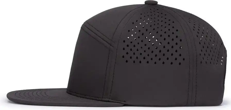 Pacific Headwear P788 Perforated 6 Panel Arch Cap Charcoal / 7’’ 7 7/8’’