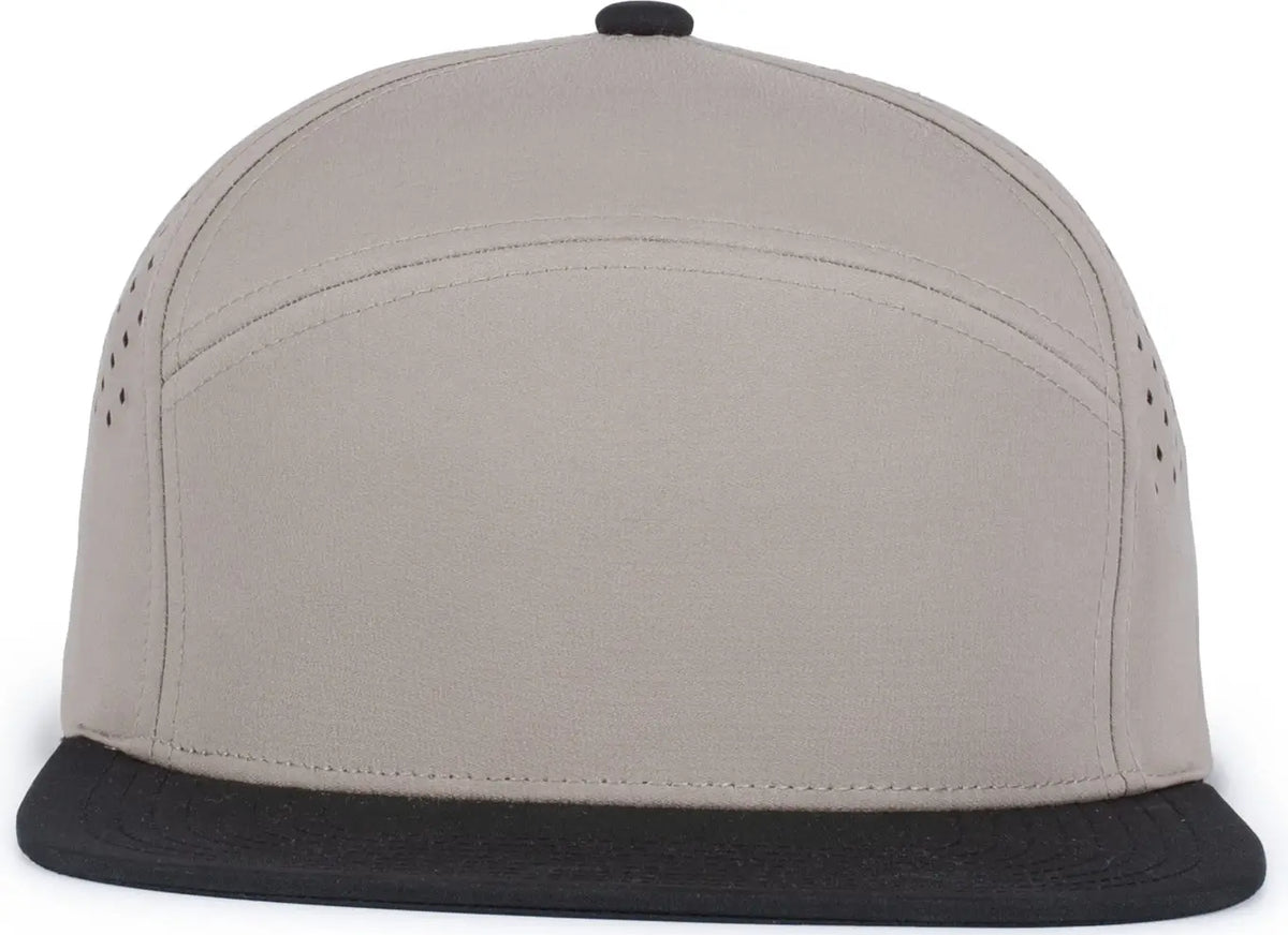 Pacific Headwear P788 Perforated 6-panel Arch Cap - Mink Black - one Size Fits Most