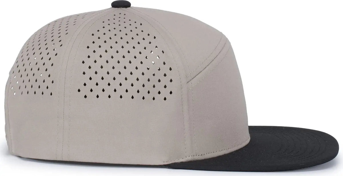 Pacific Headwear P788 Perforated 6-panel Arch Cap - Mink Black - one Size Fits Most